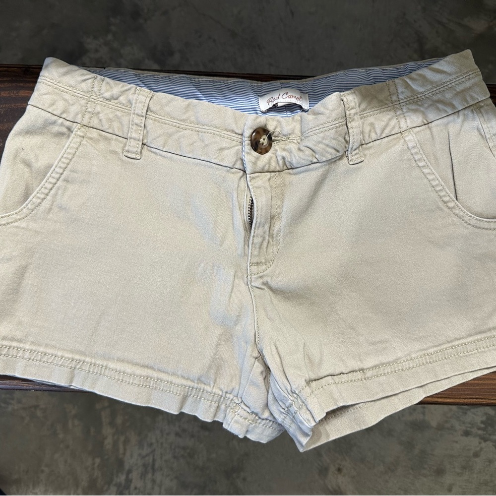 Red Camel Light Beige Jean Shorts - Casual Low-Rise